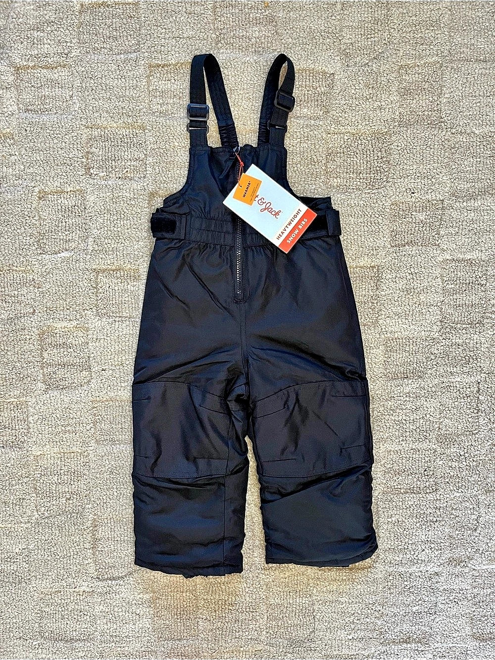 NWT Cat & Jack Toddler Heavyweight Snow Bibs - Black, Size 2T